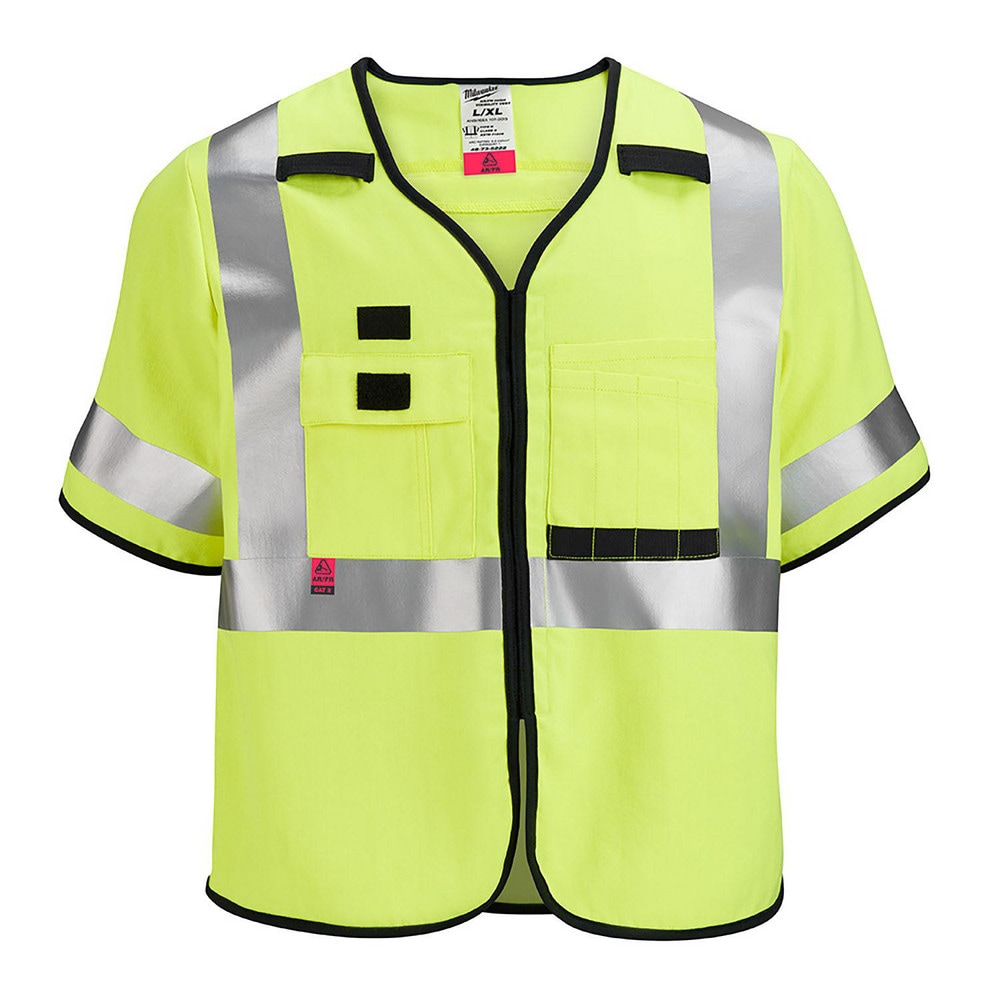 Milwaukee Tool 48-73-5324 High Visibility Vests; Size: 4X/5X-Large ; Color: Yellow ; Closure Type: Hook & Loop ; ANSI Class: 3 Image