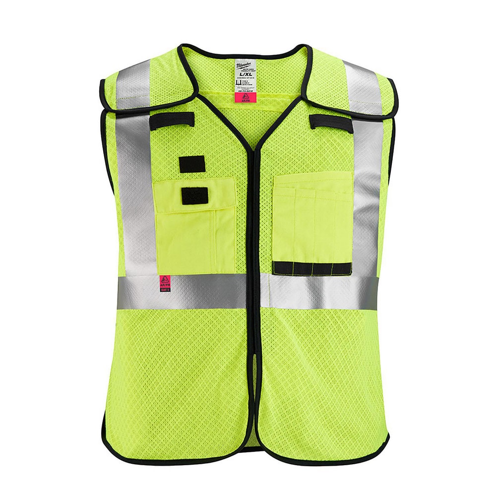 Milwaukee Tool 48-73-5214 High Visibility Vests; Size: 4X/5X-Large ; Color: Yellow ; Closure Type: Zipper ; ANSI Class: 2 Image