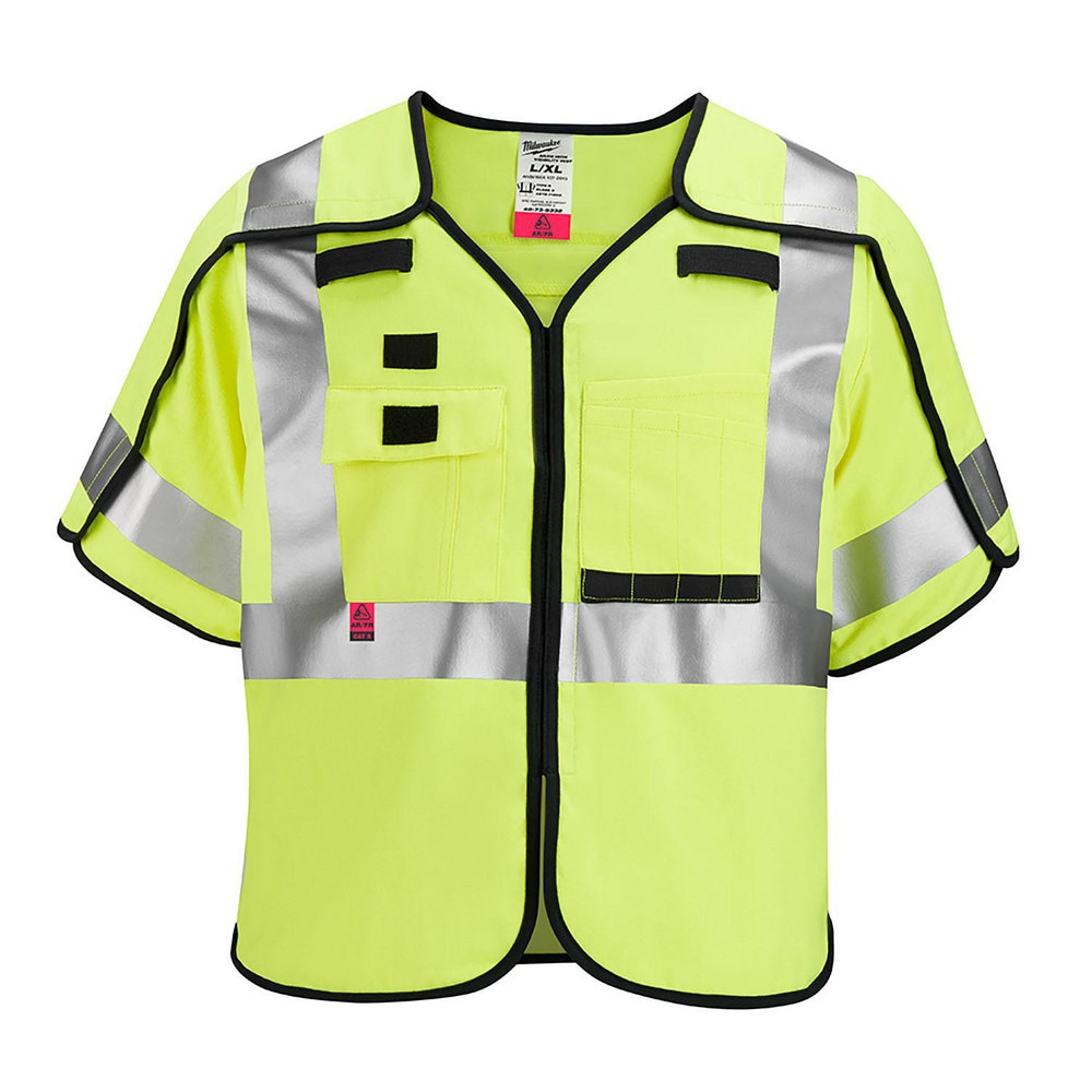 Milwaukee Tool 48-73-5334 High Visibility Vests; Size: 4X/5X-Large ; Color: Yellow ; Closure Type: Hook & Loop ; ANSI Class: 3 Image