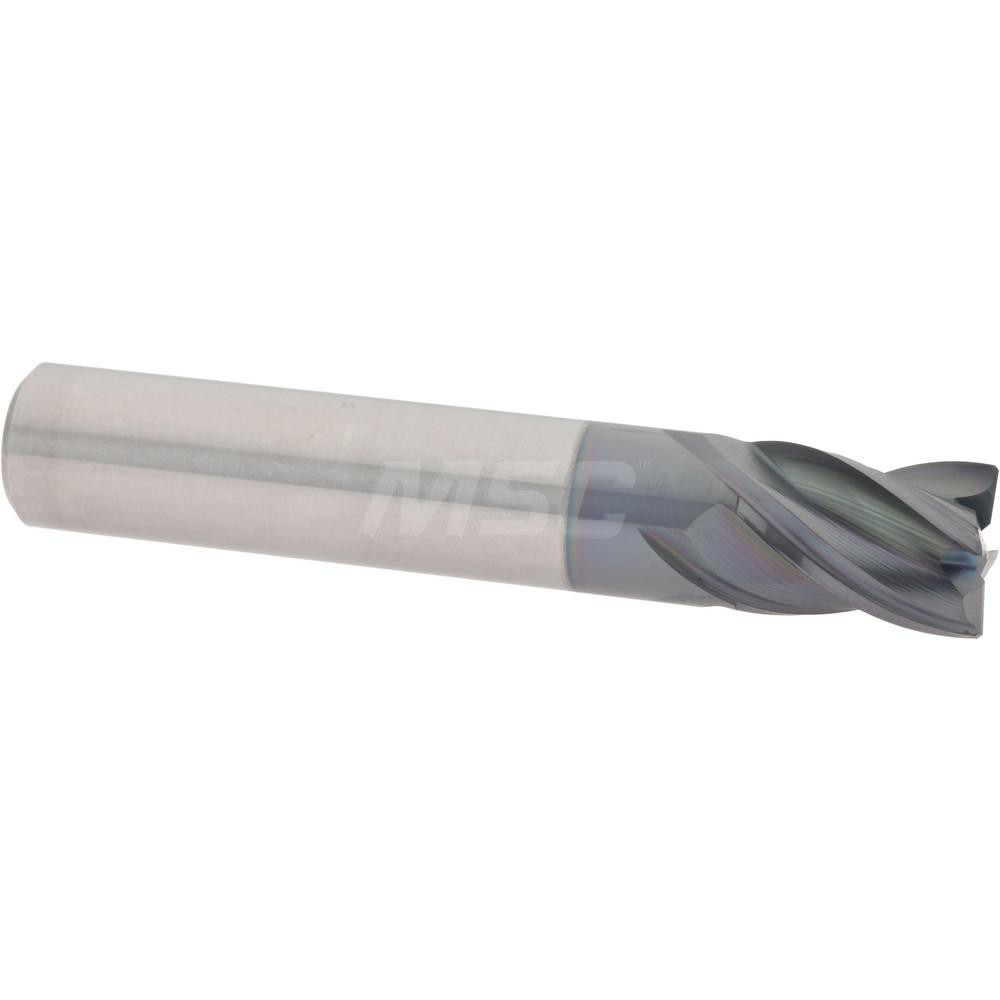 Accupro 446TS4375C11 Corner Chamfer End Mill: 0.4375" Dia, 0.5625" LOC, 4 Flute, 0.015" Chamfer Width, Solid Carbide 