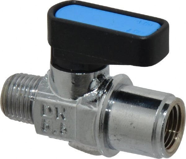 Nickel Plated Brass AIGNEP USA 6570N-6-1/8 Mini Ball Valve 6 mm Push-to-Connect Tube x 1/8 Male BSPP Thread 