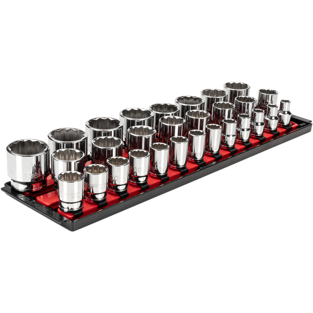 Tekton - Socket Set: Standard, 29 Pc, 1/2