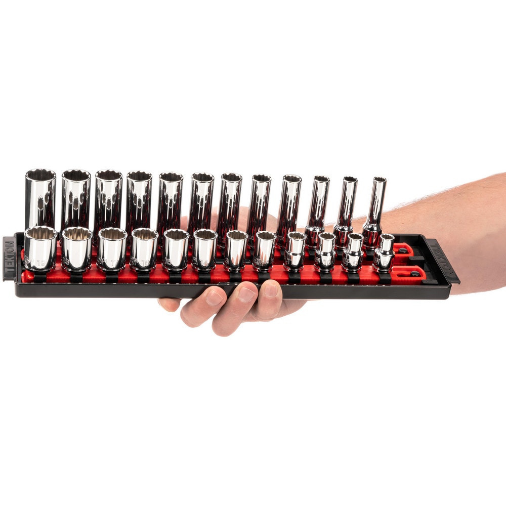 Tekton - Deep Standard Socket Set Socket Set: 42 Pc, 0.3125 to 0.75 ...