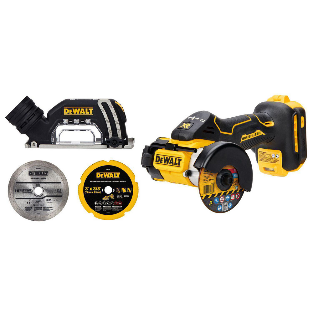Cut-Off Tools & Cut-Off-Grinder Tools; Wheel Dia: 3 in; Handle Type: Straight; Voltage: 20.00; Brushless Motor: Yes; Switch Type: Trigger; Handle Type: Straight; Batteries Included: No; Number Of Batteries: 0; Overall Length: 11.00; Includes: (1) 7/16 in. Arbor Adapter Ring; (1) Hex Wrench
