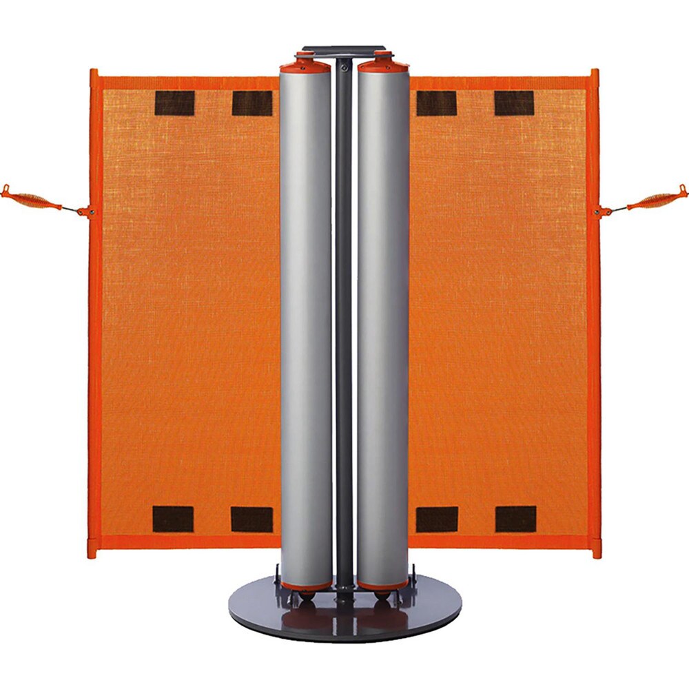 ZonePro Rolling Base Barrier Post 14 Belt Length Steel Post Steel 