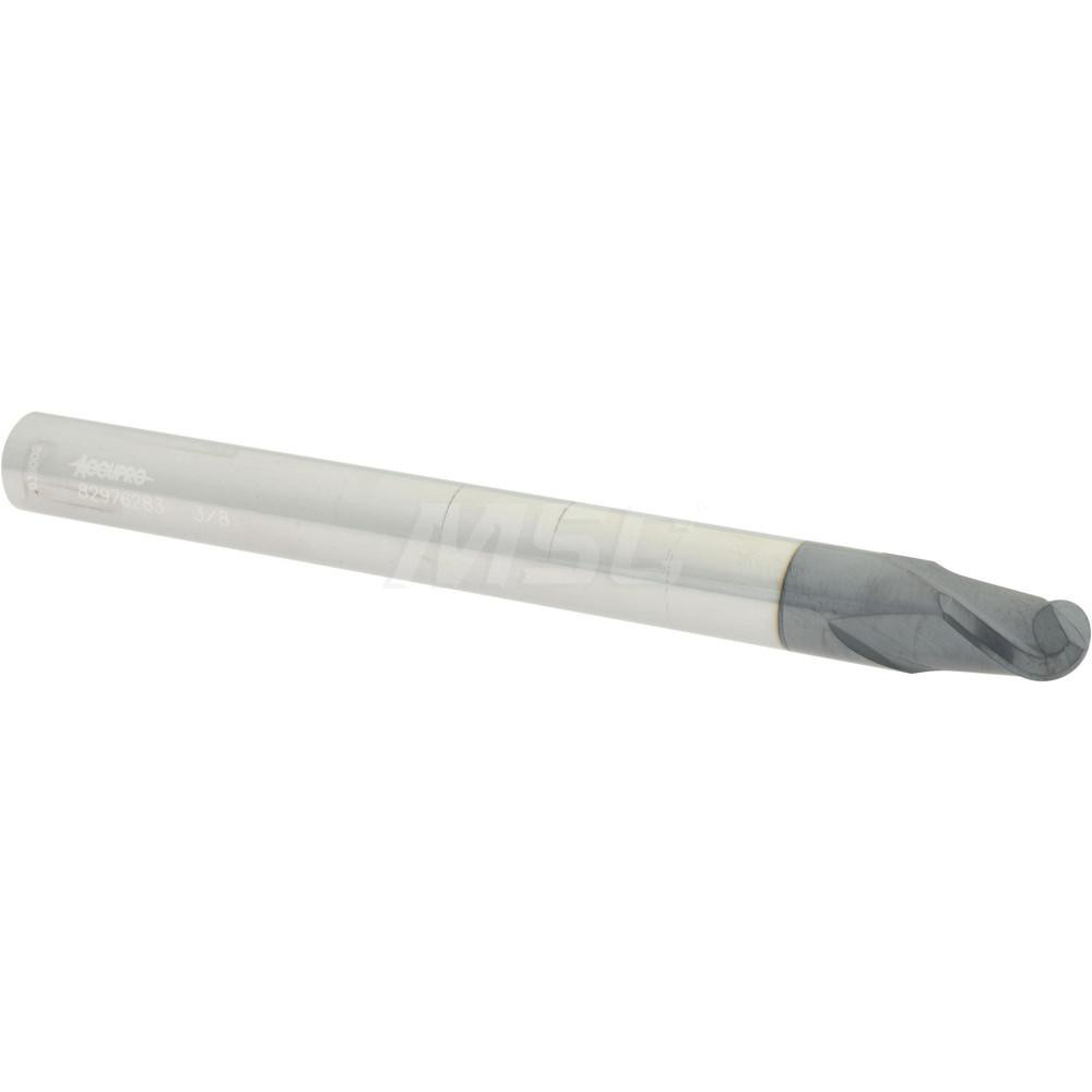 12180926 Ball End Mill: 0.375" Dia, 0.375" LOC, 2 Flute, Solid Carbide  