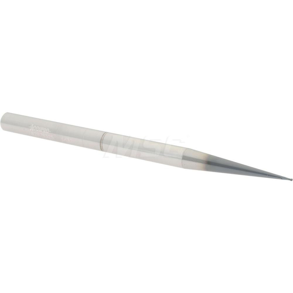 Accupro 12180942 Tapered End Mill: 5 &deg; per Side, 1/32" Small Dia, 1/32" LOC, 2 Flutes, Solid Carbide, Ball End Image
