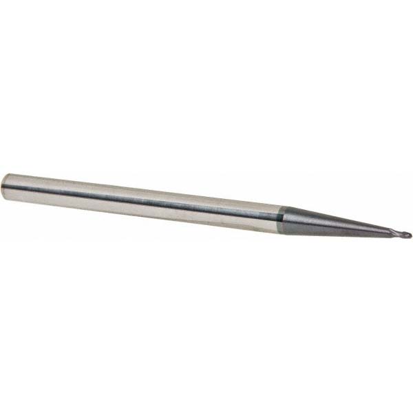 Accupro 12180943 Tapered End Mill: 5 &deg; per Side, 1/16" Small Dia, 1/16" LOC, 2 Flutes, Solid Carbide, Ball End Image
