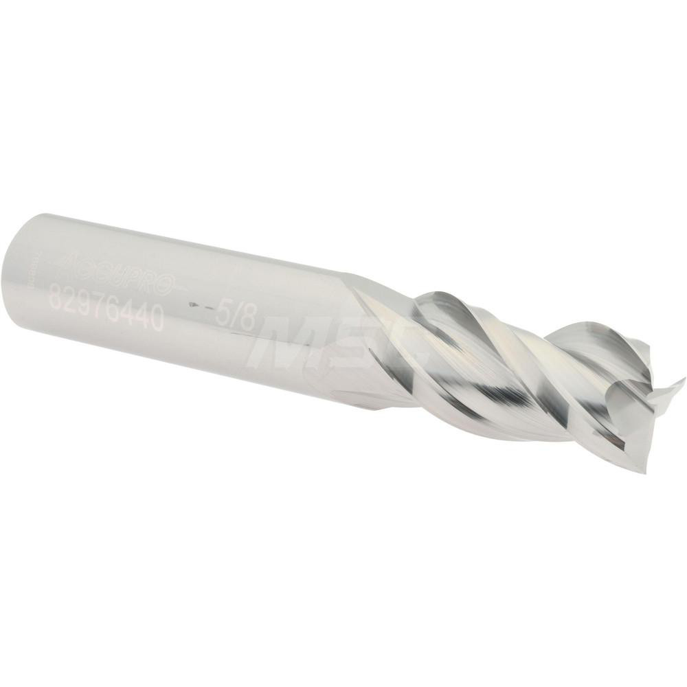Accupro 12178610 Square End Mill: 5/8 Dia, 1-1/4 LOC, 5/8 Shank Dia, 3-1/2 OAL, 3 Flutes, Solid Carbide Image