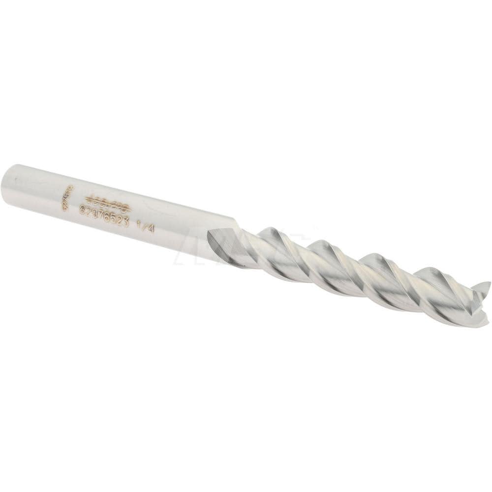 Accupro 12178589 Square End Mill: 1/4 Dia, 1-1/4 LOC, 1/4 Shank Dia, 3 OAL, 3 Flutes, Solid Carbide 