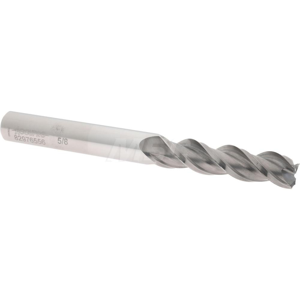 Accupro 12178614 Square End Mill: 5/8 Dia, 2-1/2 LOC, 5/8 Shank Dia, 6 OAL, 3 Flutes, Solid Carbide Image