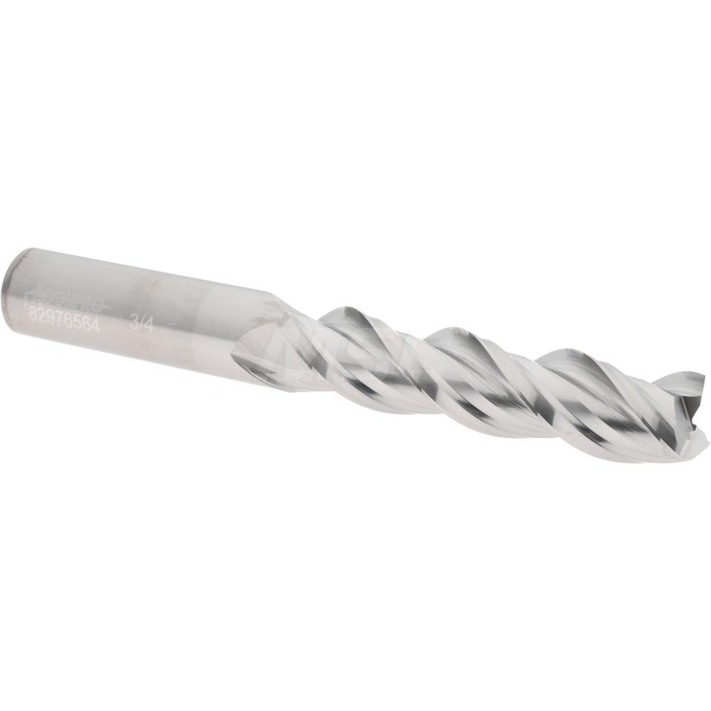 Accupro 12178620 Square End Mill: 3/4 Dia, 3-1/4 LOC, 3/4 Shank Dia, 6 OAL, 3 Flutes, Solid Carbide Image