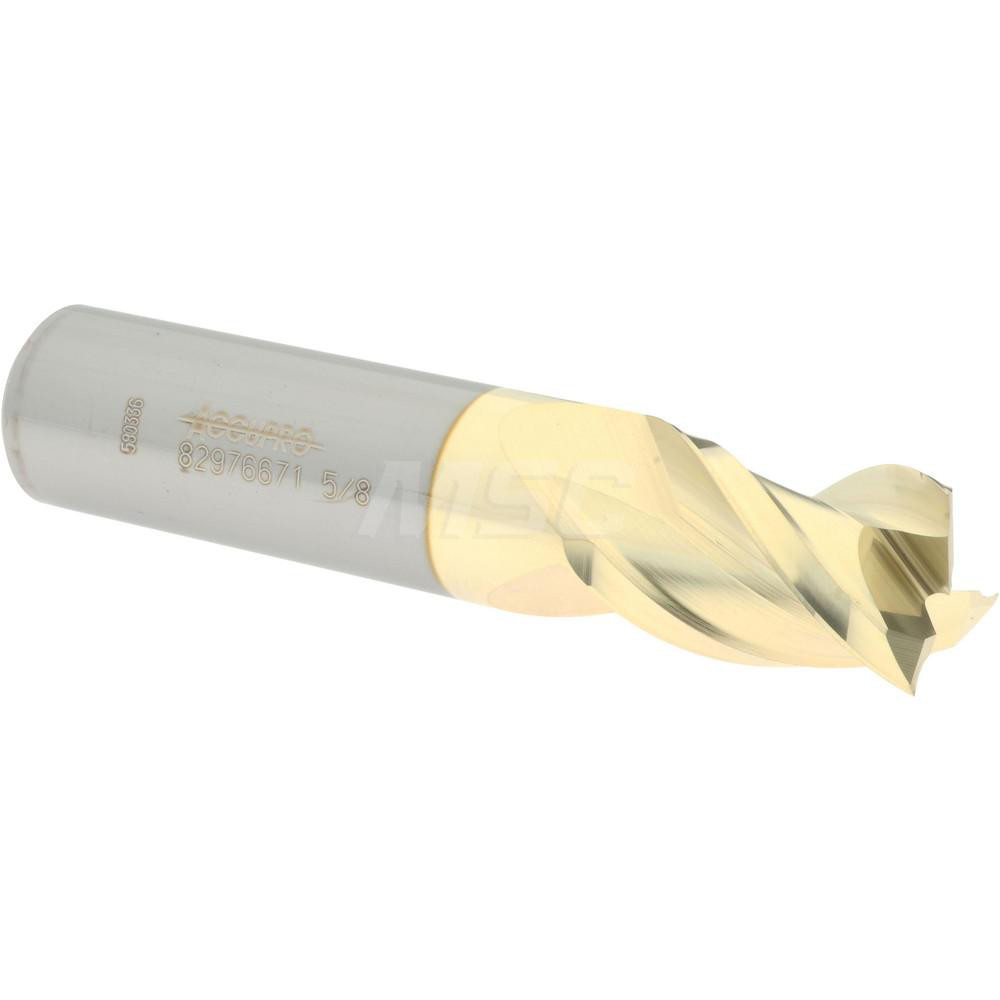Accupro 12179752 Square End Mill: 5/8 Dia, 7/8 LOC, 5/8 Shank Dia, 3 OAL, 3 Flutes, Solid Carbide Image
