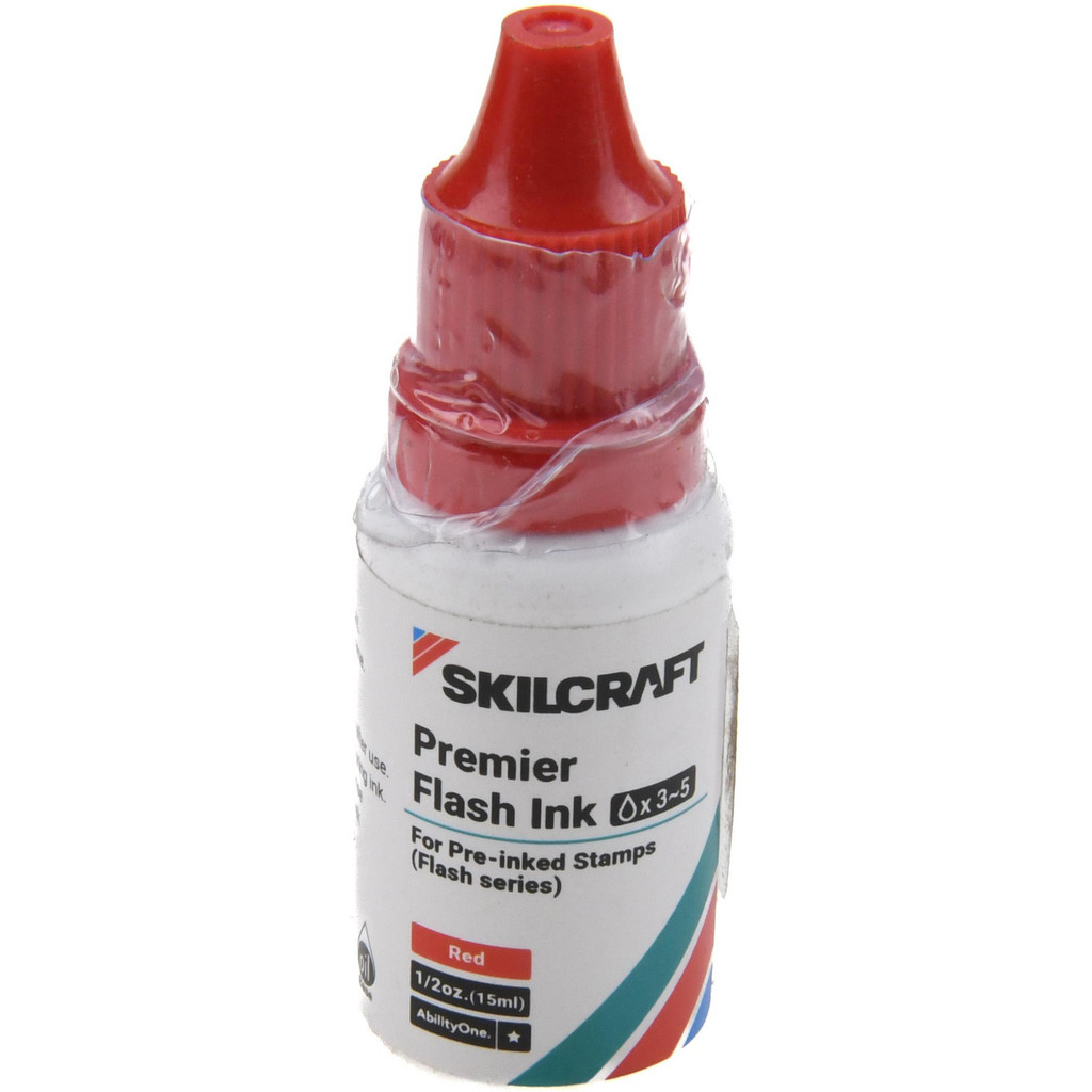 Abilityone Stamp Build AbilityOne - .35OZ RED BOTTLE STAMP REFILL INK | MSC Direct