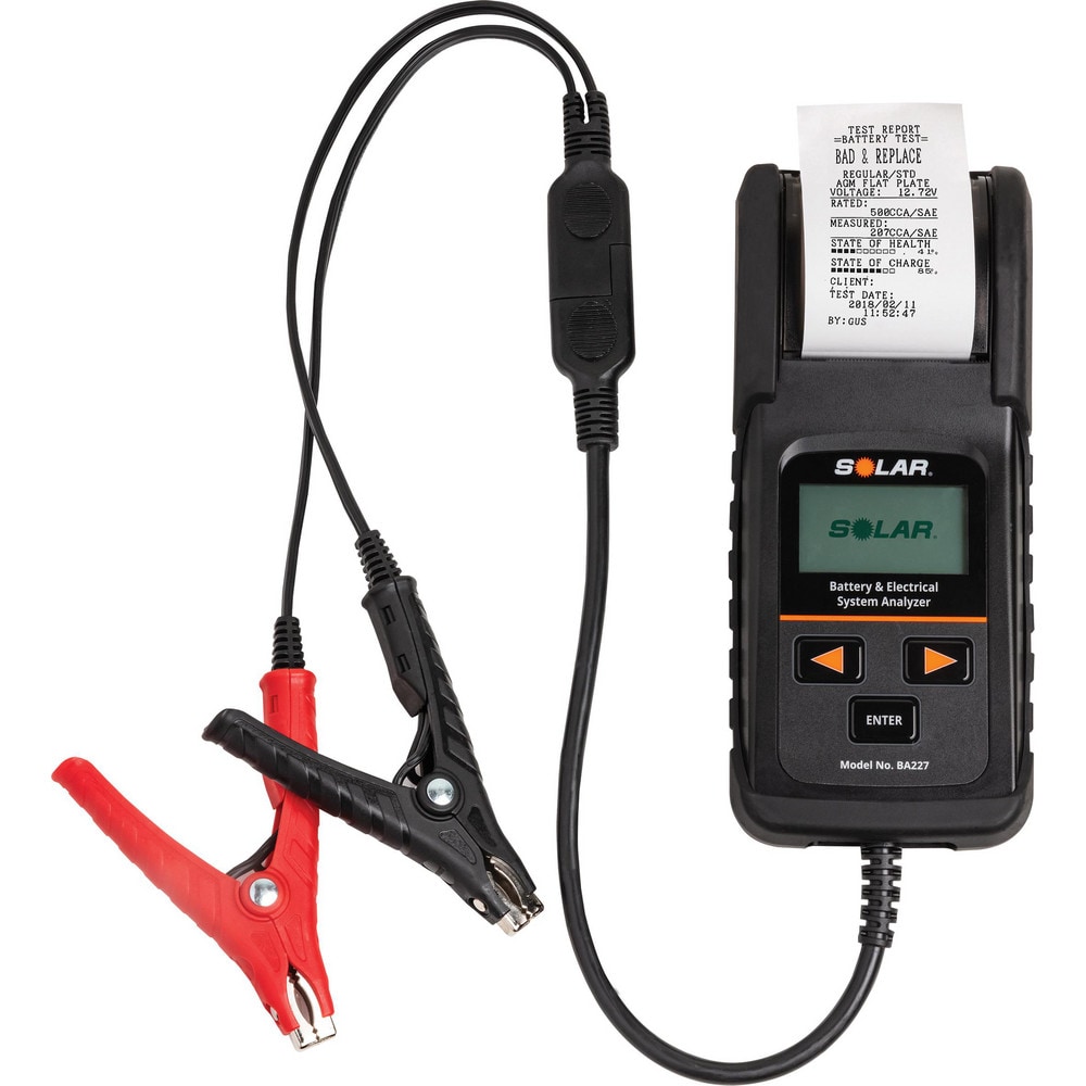 Automotive Battery Testers; Battery Tester Type: Digital Battery & System Tester with Integrated Printer ; Battery Configuration: One Battery (6V or 12V) ; Battery Chemistry: Sealed Lead Acid (SLA); Wet-Cell Lead Acid; Dry-Cell AGM Lead Acid