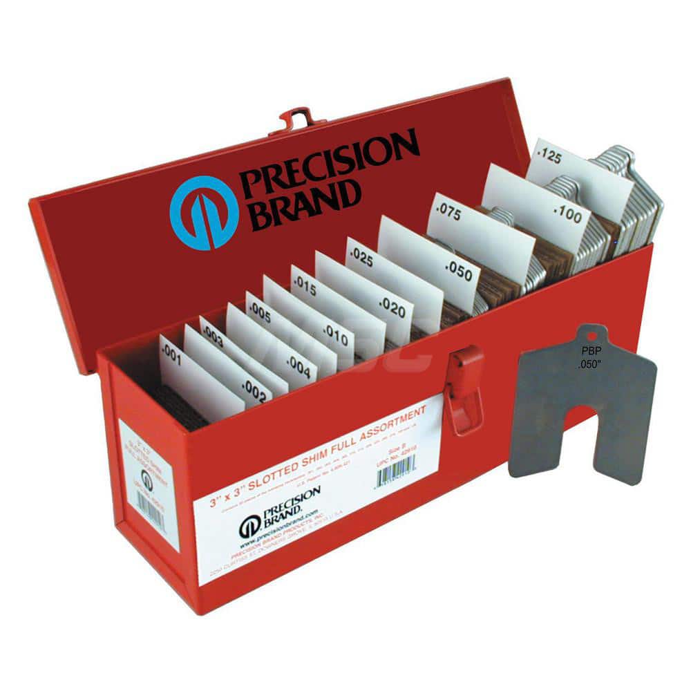Precision Brand 42900 Shim Stock Sets; Material: Stainless Steel ; Number Of Pieces: 260.000 ; Number Of Pieces: 260 ; Assortment Thicknesses (Decimal Inch): 0.0010 to 0.1250 