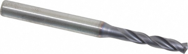 Screw Machine Length Drill Bit: 0.1654" Dia, 140 °, Solid Carbide