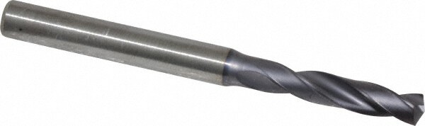 Screw Machine Length Drill Bit: 0.1969" Dia, 140 °, Solid Carbide
