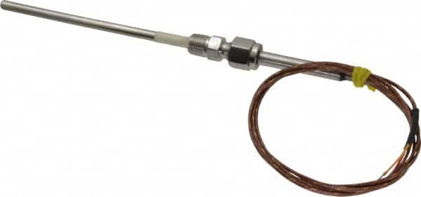 Thermo Electric SF051-060 Thermocouple Probe: Type K, Pipe Fitting Probe, Grounded, Stripped End 