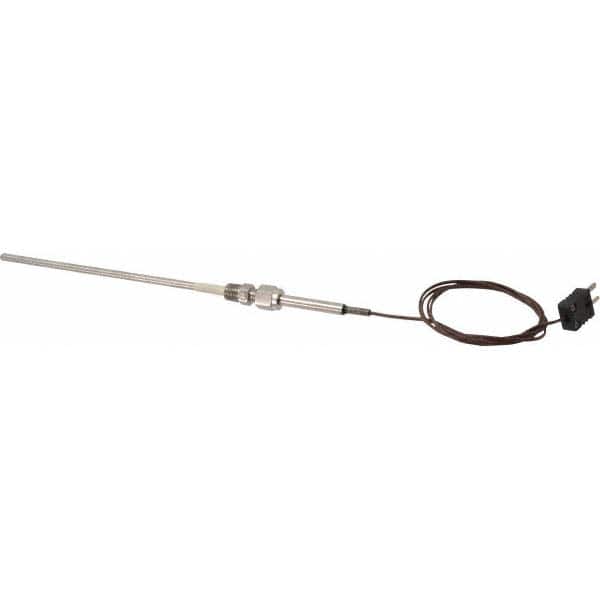 Thermo Electric SF050-224 Thermocouple Probe: Type J, Pipe Fitting Probe, Grounded, Mini Connector 