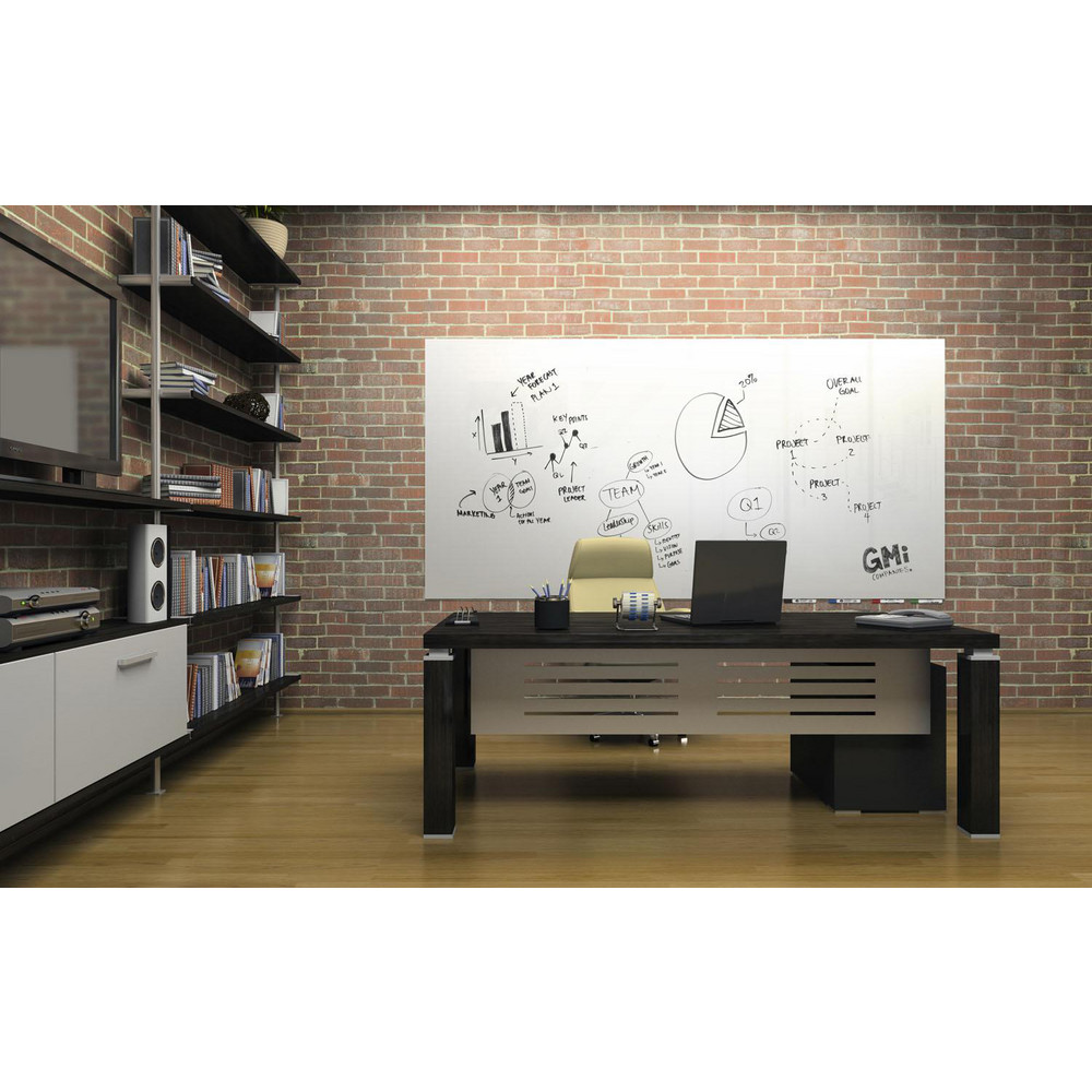 Ghent Ghent Aria Low Profile Glass Whiteboard, 4'H x 10'W