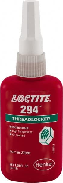 LOCTITE 232774 Threadlocker: Green, Liquid, 50 mL, Bottle 