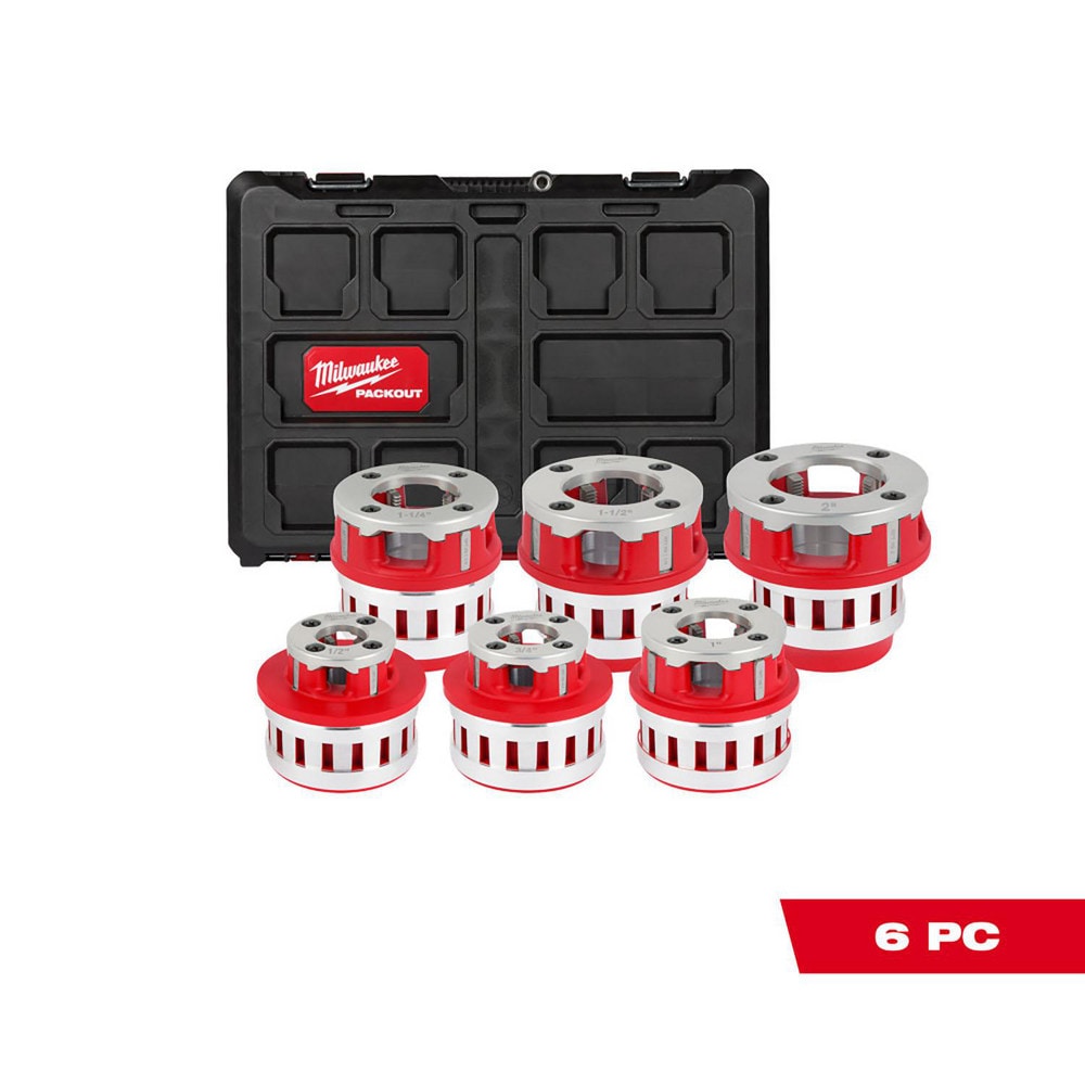 Milwaukee Tool 48-36-1060 Pipe Threader Die Heads; For Pipe Size: 1/2 - 2 in ; Thread Type: NPT ; Thread Direction: Right Hand; Left Hand ; Material: Aluminum ; Opening Type: Manual Image