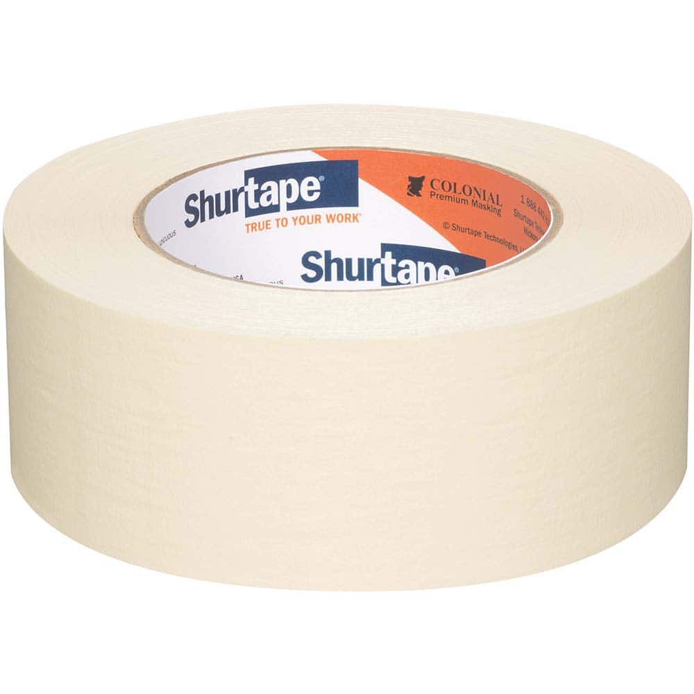 SHURTAPE 101534 Masking Tape: 48 mm Wide, 60 yd Long, 6.4 mil Thick, Natural & Tan 