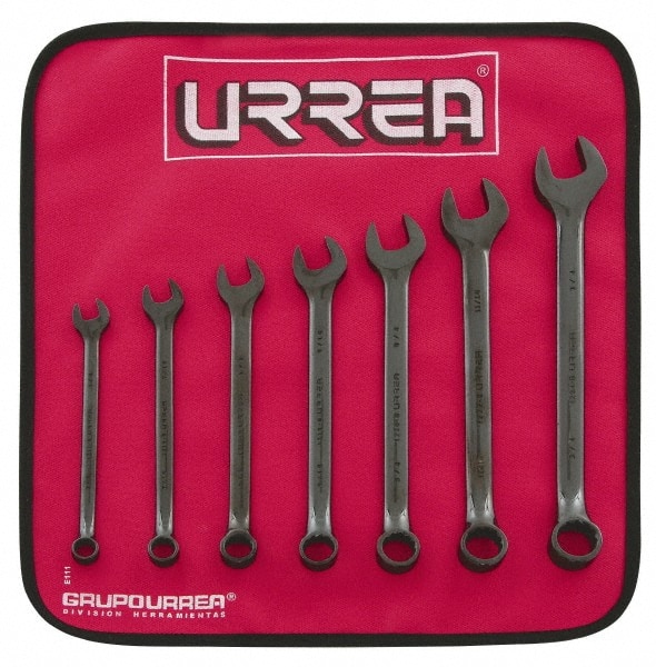 Combination Wrench Set: 7 Pc, Inch