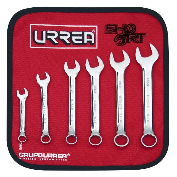 Combination Wrench Set: 6 Pc, 5/16" & 5/8" Wrench, Inch