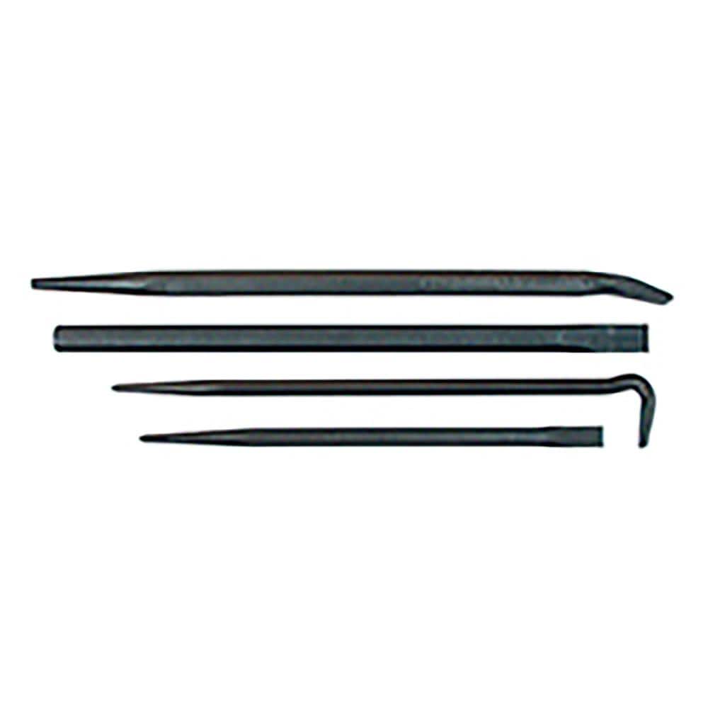 Pry Bar Sets; Type: Pry Bar Set; Number of Pieces: 4; Overall Length: 25 in; Bar Shape: Hex; Head Width: 0.88 in; Includes: 16 in Rolling Head Pry Bar; 14 in, 20 in Line-Up Pry Bar; 7/8 in x 18 in Cold Chisel; PSC Code: 5110; Overall Length (Inch): 25 in;