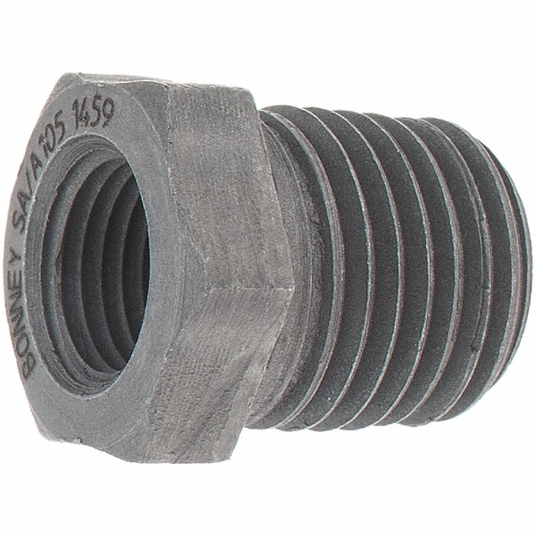 Black Bushing: 1/4 x 1/8", Threaded - Forged Carbon Steel, ASME B1.20.1, ASME B16.11, ASTM A105, ASTM A182 & ASTM A350, Class 3000