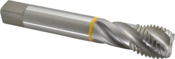 Emuge CU501000.5020 Spiral Flute Tap: 1-1/4-7, UNC, 4 Flute, Modified Bottoming, 2B Class of Fit, Cobalt, Bright/Uncoated 
