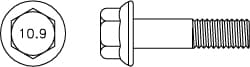 Value Collection 428037MSC Smooth Flange Bolt: M16 x 2 Metric, 110 mm Length Under Head, Partially Threaded Image