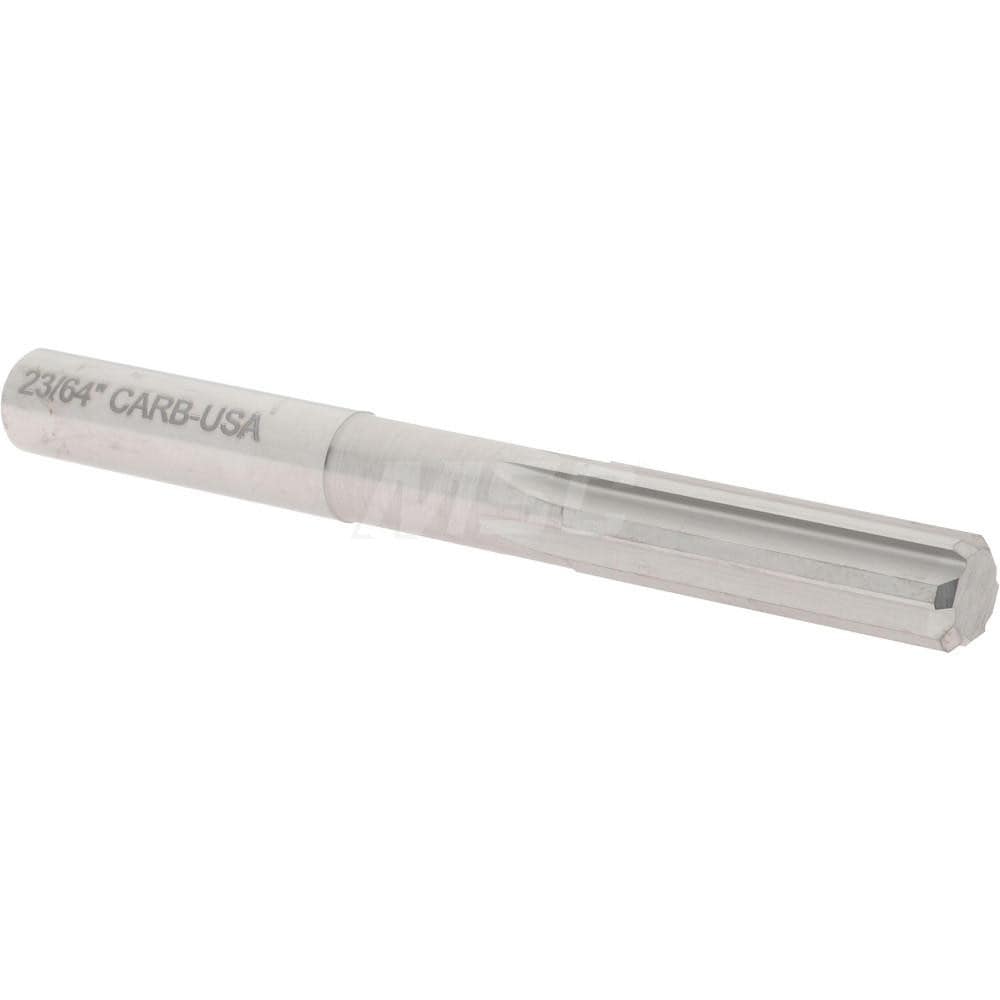 Hertel 500-001023 Chucking Reamer: 23/64" Dia, 3-1/2" OAL, 1-1/4" Flute Length, Straight Shank, Solid Carbide Image