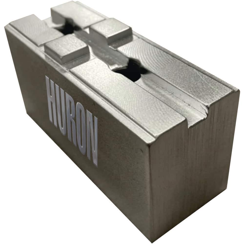 Huron Machine Products 18MSHO Soft Lathe Chuck Jaws; Jaw Shape: Square; Jaw Interface Type: Tongue & Groove; Material: Mild Carburized Steel; Minimum Compatible Chuck Diameter (mm): 3; Minimum Compatible Chuck Diameter (Decimal Inch): 18; Distance Between Mount Hole Centers (Decimal I 