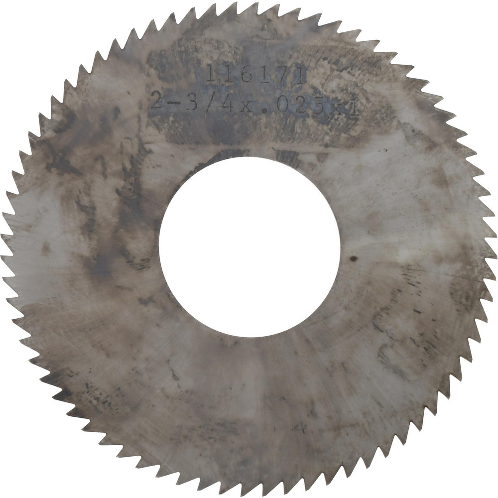 Slitting & Slotting Saw: 2-3/4" Dia, 0.025" Thick, 1" Arbor Hole, 72 Teeth, Solid Carbide