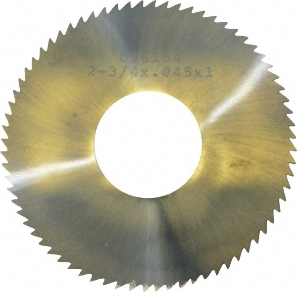 Made in USA X3C04572 Slitting & Slotting Saw: 2-3/4" Dia, 0.045" Thick, 1" Arbor Hole, 72 Teeth, Solid Carbide Image