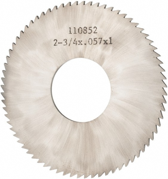 Made in USA X4C05772 Slitting & Slotting Saw: 2-3/4" Dia, 0.057" Thick, 1" Arbor Hole, 72 Teeth, Solid Carbide Image