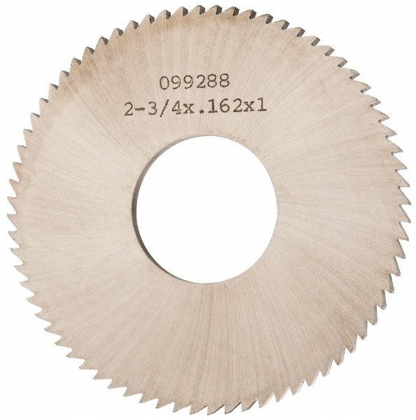 Made in USA X9C16272 Slitting & Slotting Saw: 2-3/4" Dia, 0.162" Thick, 1" Arbor Hole, 72 Teeth, Solid Carbide Image