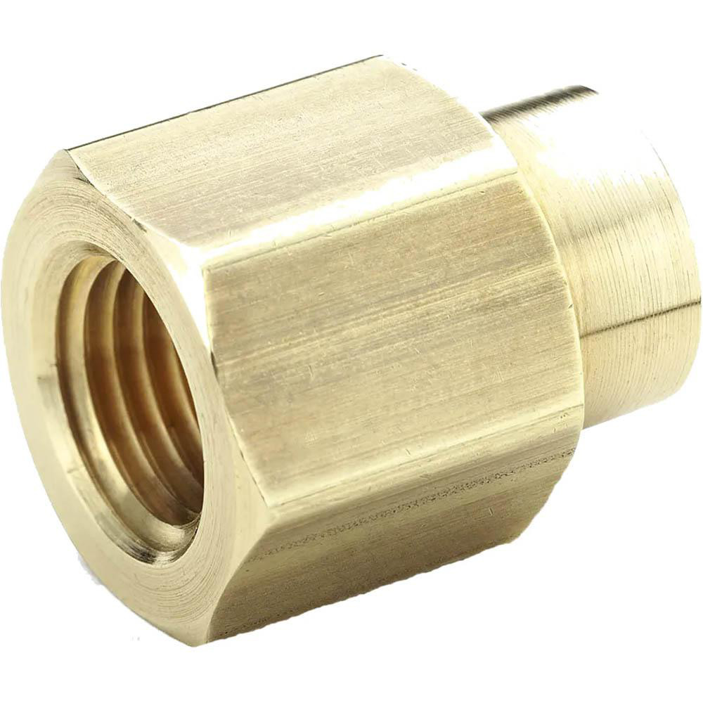 Parker Industrial Pipe Reducer Coupling: 1/2 x 3/8 FNPT x FNPT - 1000 psi, Brass | Part #208P-8-6
