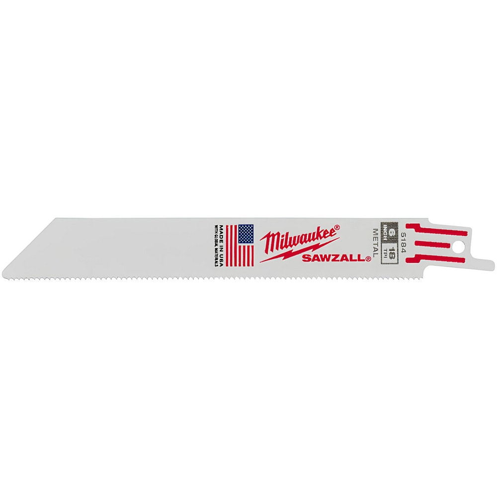 Milwaukee Tool 48-00-8184 Reciprocating Saw Blade: 6" Long, Steel Image