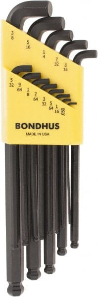 .028" 5/8" Hex End Short Arm L-Wrench Set 18pcs w/ProGuard™ Bondhus USA #12339