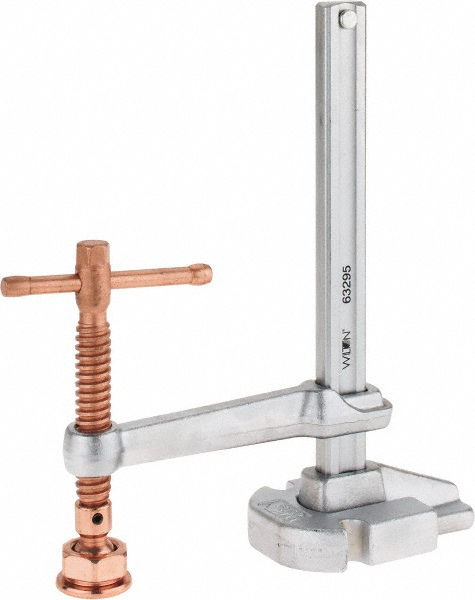 8-1/2" Max Opening Capacity, 5-1/2" Throat Depth, Shoe Clamp - 2,600 Lb Clamping Pressure, 1-3/16 x 9/16" Rail, 3/4" Spindle Dia