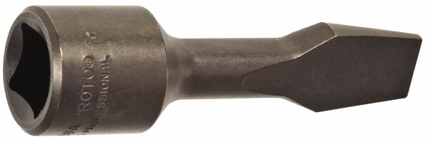 1/2" Drive, 1/2" Wide x 0.091" Thick Blade, Standard Slotted Screwdriver Socket - 3-5/32" OAL