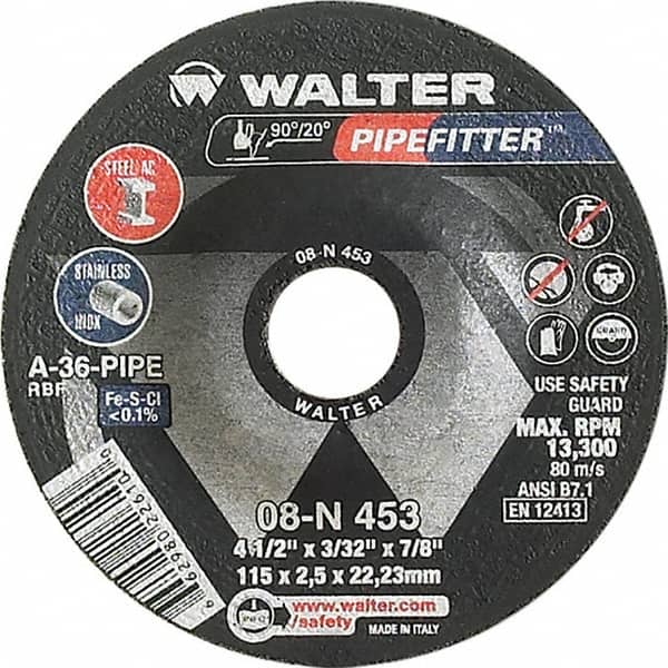 WALTER Surface Technologies - Depressed Center Wheel: Type 27, 4-1/2″ Dia,  Aluminum Oxide - 79829735 - MSC Industrial Supply