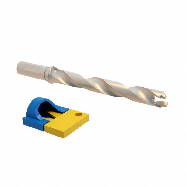 Iscar 3203212 Replaceable Tip Drill: 0.532 to 0.548 Drill Dia, 4.25" Max Depth, 0.63 Weldon Flat Shank Image