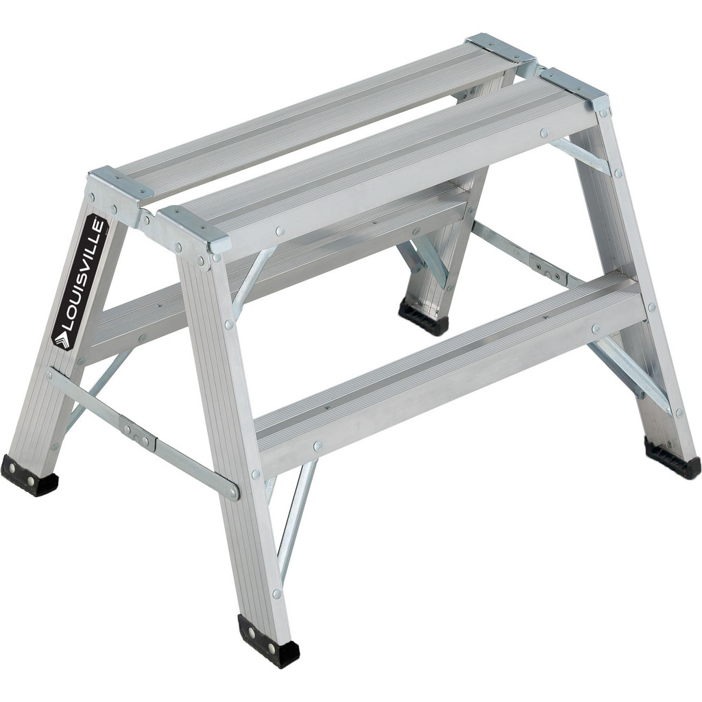 Louisville 2 Step Aluminum Foldable Step Ladder: Type IA 300 lb Capacity, 2' High - 31-15/16" Base Spread | Part #L-2032-02