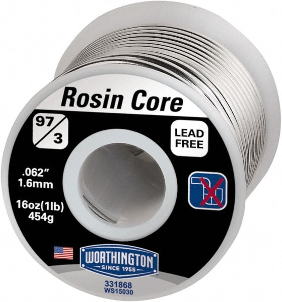 Worthington 331868 Rosin Core Solder: 3% Rosin Core & 97% Tin & Copper Image