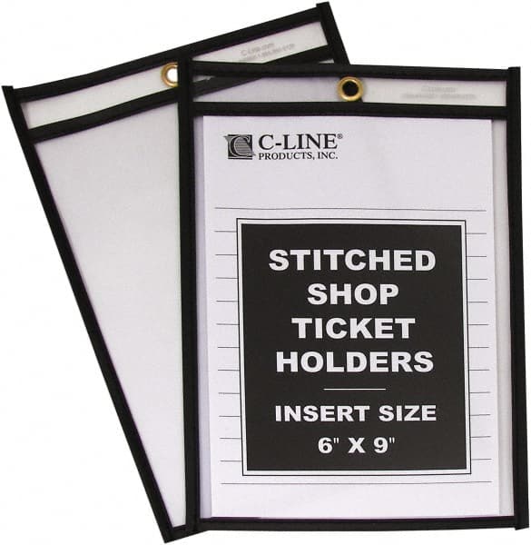 C-LINE. 46069 25 Pc Stitched Shop Ticket Holder: Clear 